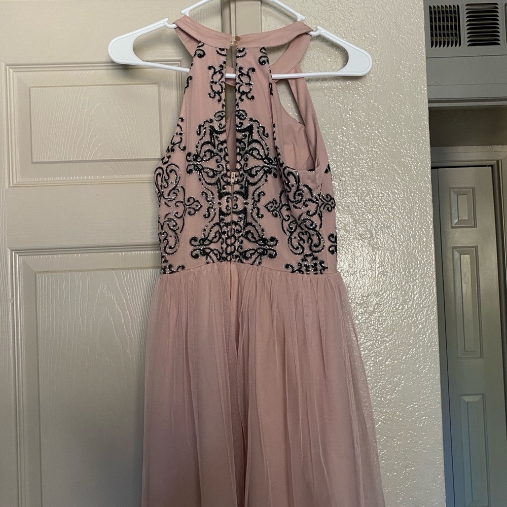 Elegant Pink and Black Kids Dress